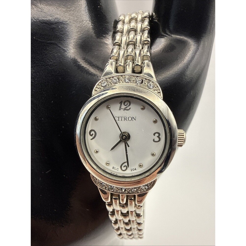Citron Watch Ladies Silver Tone 2 Piece Band Quartz Working New Battery